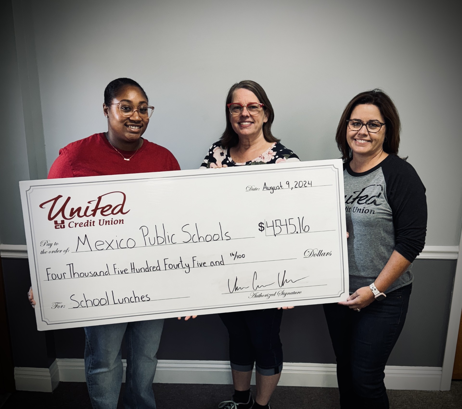 United CU, Lunch Balance Pay Off, Mexico, Missouri