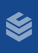 Light blue cube icon on medium blue background