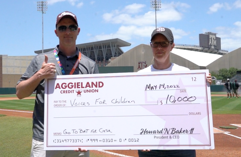 Aggieland CU Voices for Children donation