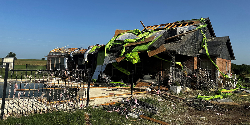 Crisp Family, Tornado Damage
