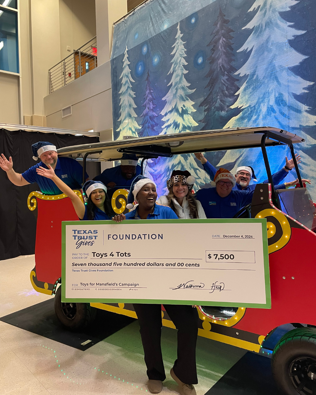 Texas Trust Gives, Toys Tots 2024 Check Presentation