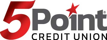 The number 5 followed by the word point with a star dotting the i and credit union below