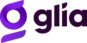 Styalized purple G followed by lowercase glia