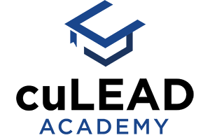 icon of a cap above words cuLEAD Academy
