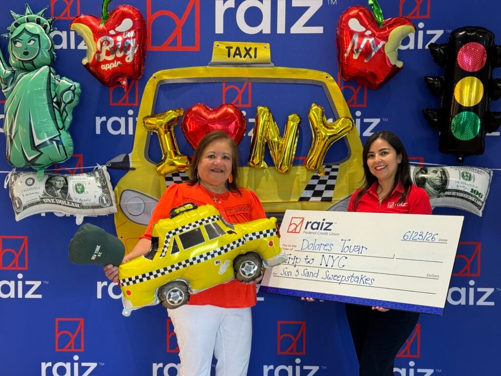 Long-time Raiz Federal Credit Union member wins a trip to New York City.