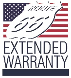 Rote 66 road sign over American flag with Extended Warranty below
